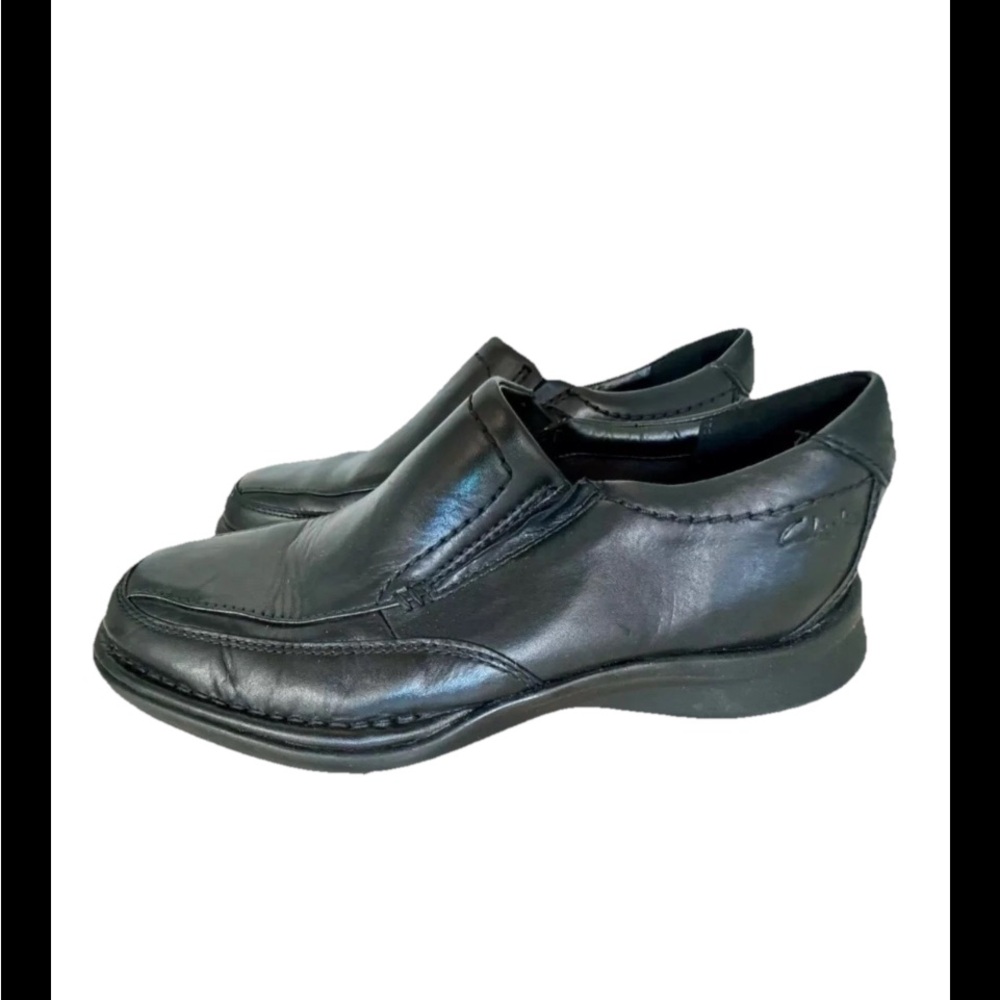 Men’s Clark’s Collection Black Leather slip On Loafer- Sz 7.5 #14885 - EUC